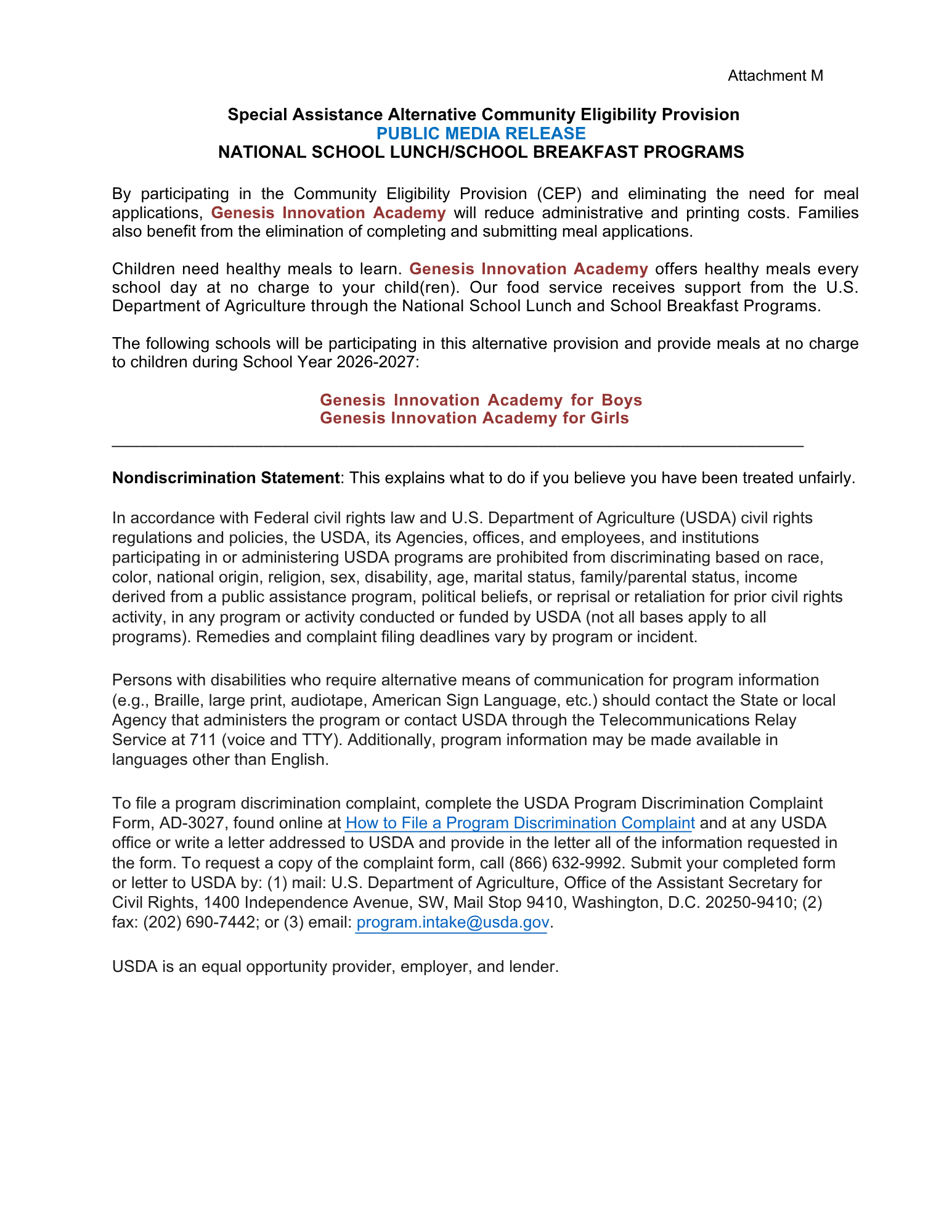 SY26-27Attachment M Public Media Release for Community Eligibility Prov (4).pdf